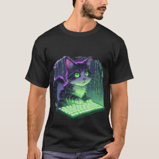 ハッカー猫 Tシャツ