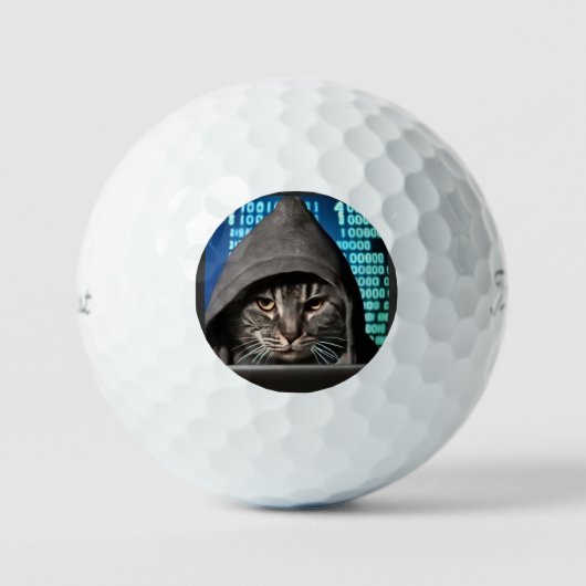 ハッカー黒猫 ゴルフボール (正面)