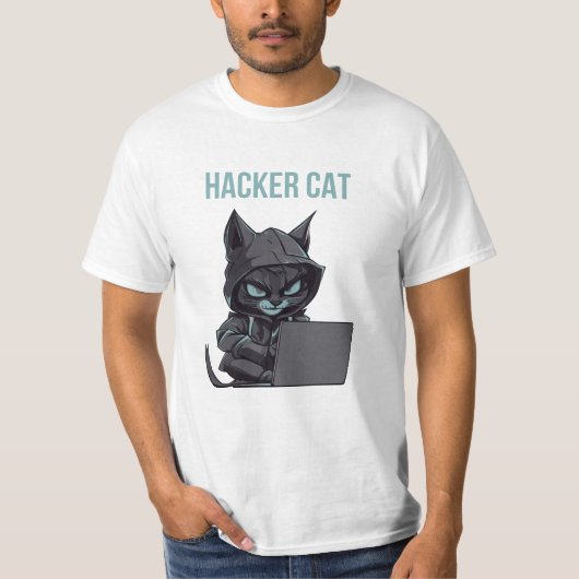 ハッカー・キャット・メンズ Tシャツ (正面)