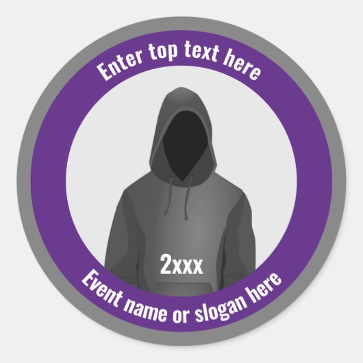 ハッカーITおよびサイバーセキュリティと独自の文字 ラウンドシール (正面)