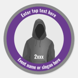 ハッカーITおよびサイバーセキュリティと独自の文字 ラウンドシール