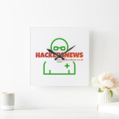 ハッカーNews Clock With Our Website スクエア壁時計 (ホーム)