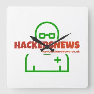 ハッカーNews Clock With Our Website スクエア壁時計