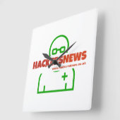 ハッカーNews Clock With Our Website スクエア壁時計 (傾斜)