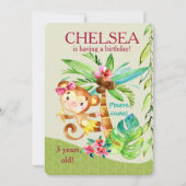 ハッガーリープモンキー誕生日招待状 招待状 (正面)