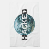 ハッキングされた惑星地球 キッチンタオル (縦)