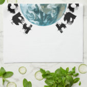 ハッキングされた惑星地球 キッチンタオル (折り畳み)