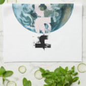 ハッキングされた惑星地球 キッチンタオル (折り畳み)