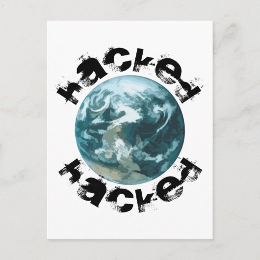 ハッキングされた惑星地球 ポストカード (正面)