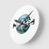 ハッキングされた惑星地球 ラウンド壁時計 (傾斜)