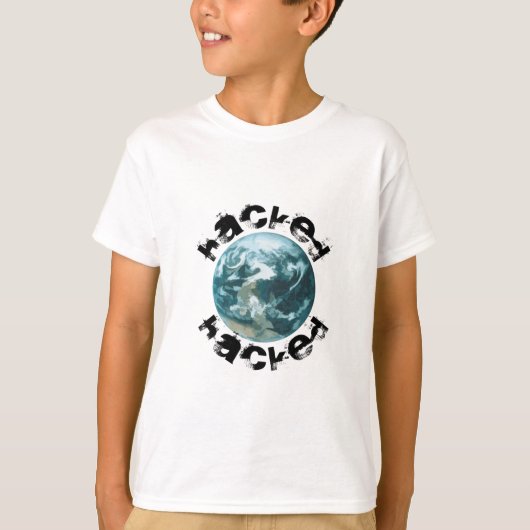 ハッキングされた惑星地球 Tシャツ (正面)