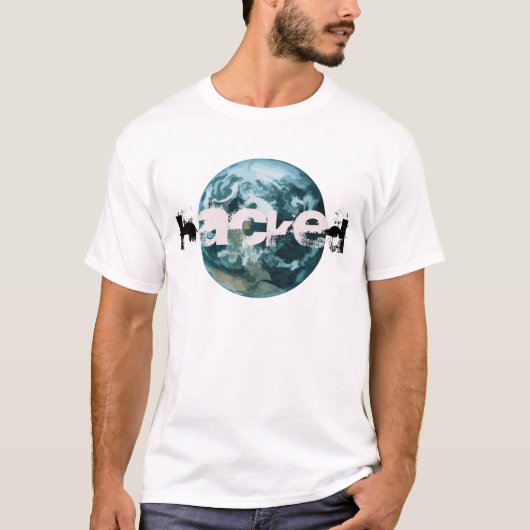 ハッキングされた惑星地球 Tシャツ (正面)