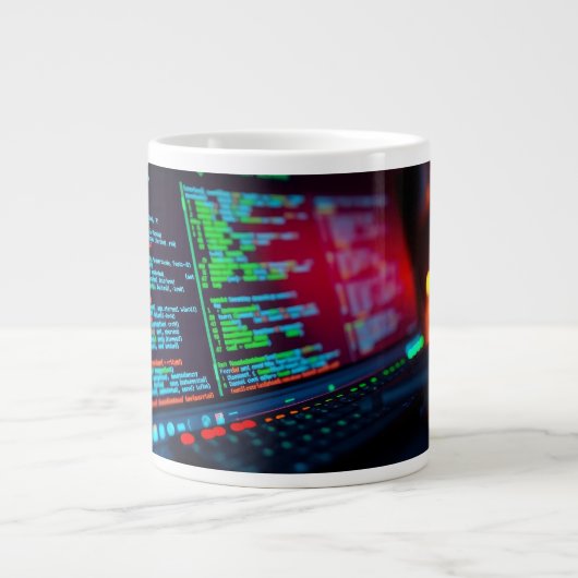 ハッキング ジャンボコーヒーマグカップ (正面)