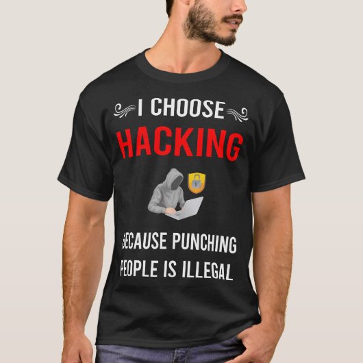 ハッキング 格闘家 ハッカー Tシャツ (正面)