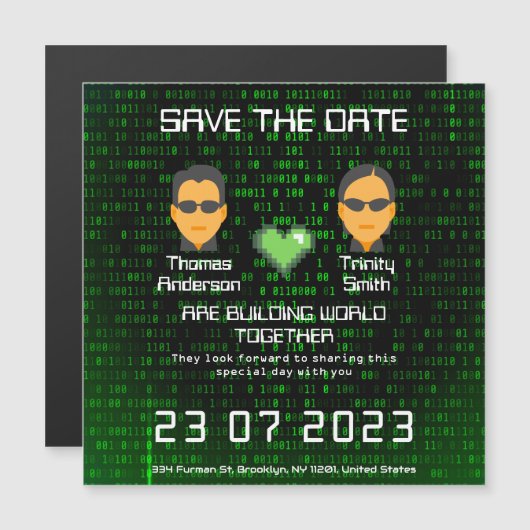 ハッキーなオタク系のネディクールー映画の恋人は日付を保存 マグネット招待状 (正面/裏面)