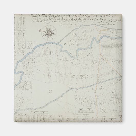 ハックニー湿原の新しい正しい地図1745 (リッツ) マグネット (正面)