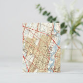 ハッケンサックNJのヴィンテージ地図(1940年) ポストカード (スタンド正面)