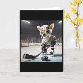 ハッケーとチワワファンのための氷上の可愛いチワワ カード (黄色い花)