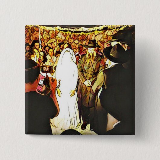 ハッシッ結婚クの 缶バッジ (正面)