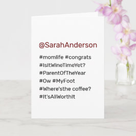 ハッシュタおもしろいグは親、母おめでとう カード