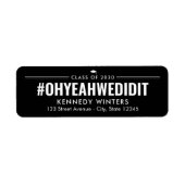 ハッシュタグおもしろい編集可能なカラー卒業ラベル ラベル (正面)