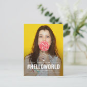 ハッシュタグおもしろい編集可能カラー卒業はがき ポストカード (スタンド正面)