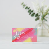 ハッシュタグのソーシャルメディ芸術的アピンクブラシストローク 名刺 (スタンド正面)