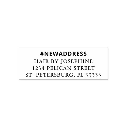 ハッシュタグの新しい住所のビジネス移動 セルフインキングスタンプ (デザイン)