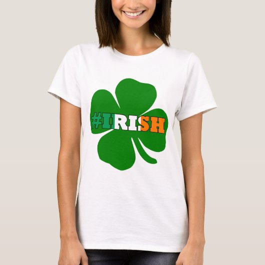 ハッシュタグアイルランド文字St patricks Tシャツ (正面)