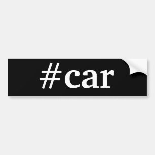 ハッシュタグカー白黒バンパーステッカー バンパーステッカー