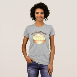 ハッシュタグクリームパフパティシシェフを焼くベーカーズ Tシャツ