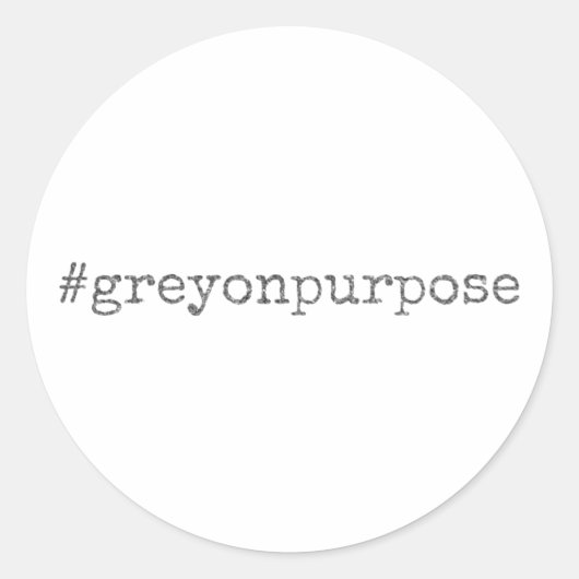 ハッシュタググレーオンザウズシルバーグリッター ラウンドシール (正面)