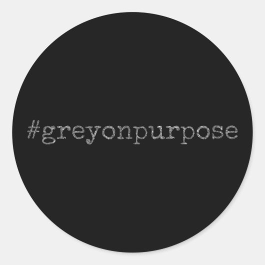 ハッシュタググレーオンザウズシルバーグリッター ラウンドシール (正面)