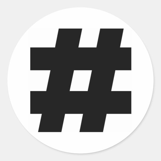 #ハッシュタグシンボル番号記号ポンド鍵ラベル ラウンドシール (正面)
