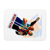 ハッシュタグスキーおもしろい マグネット (横)