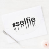 ハッシュタグセルファイアドロリングタイポグラフィ 楕円形シール (封筒)