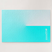 ハッシュタグターコイズの色のグラデーション ジグソーパズル (横)