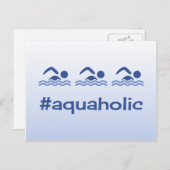 ハッシュタグブルー泳ぐ人おもしろいaaquaholicはがき ポストカード (正面/裏面)