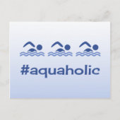 ハッシュタグブルー泳ぐ人おもしろいaaquaholicはがき ポストカード (正面)