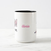 ハッシュタグホッケーマピンクウォーターガーリーカラー ツートーンマグカップ (中央)