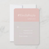 ハッシュタグモダン薄紫グレー赤面サンゴ婚礼rsvp 招待状 (正面)
