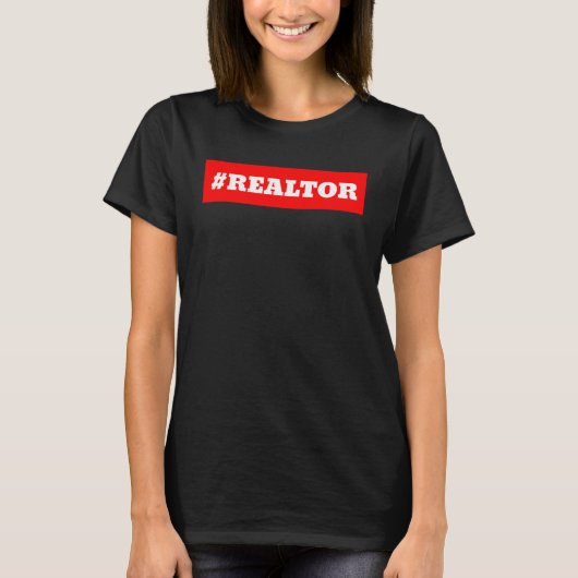 ハッシュタグ不動産仲介業者実在エステート Tシャツ (正面)