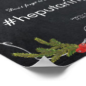 ハッシュタグ付きクリスマスホリデーウィンターウェディングサイン ポスター (角)