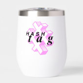 ハッシュタグ水ボトル | トレンディーミニマル飲み物用品 (正面)