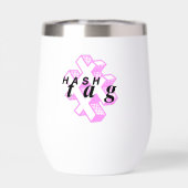 ハッシュタグ水ボトル | トレンディーミニマル飲み物用品 (背面)