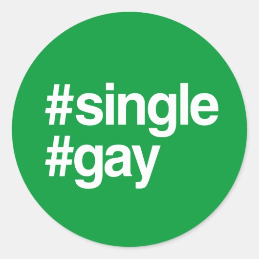 ハッシュタグ独身のゲイ ラウンドシール (正面)