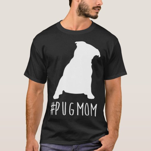 ハッシュタグ パグ パパ パグママ Tシャツ (正面)