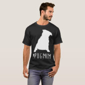 ハッシュタグ パグ パパ パグママ Tシャツ (正面フル)