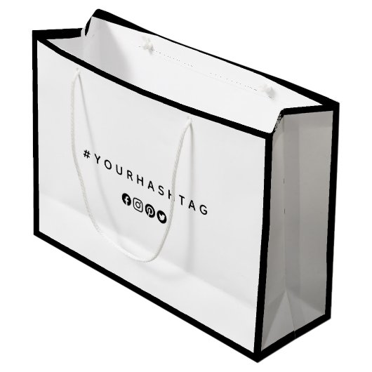 ハッシュタグ | 現代のソーシャルメディアビジネス ラージペーパーバッグ (正面アングル)
