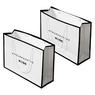 ハッシュタグ   現代のソーシャルメディアビジネス ラージペーパーバッグ